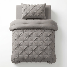 Sleeptime 2 in 1 Dekbed en Hoes Pintuck   Wasbaar Dekbed   140 x 200   Grijs