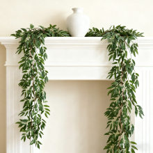 Wei's moment Kunstmatige Wilgenbladeren Klimopstengels 2 Stuks 5,7 ft Kunstmatige Hangende Klimopplanten Zijde Groene Blad Rotan Slinger Groen Decoratie Voor Binnen Buiten Huis Bruiloftboog Jungle Strand Verjaardagsfeest Tuin