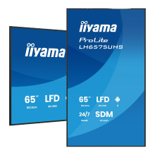 Iiyama LH6575UHS B2AG professioneel digitaal beeldscherm, 163,8 cm, 4K UHD, LCD, 500 cd/m², wifi, met Android 11, FailOver en Intel SDM slot, 24/7, zwart
