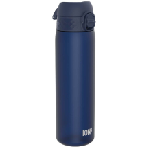 ION8 waterfles, 500 ml/18 oz, lekvrij, eenvoudig te openen, veilige vergrendeling, vaatwasserbestendig, BPA vrij, hygiënische flip dop, draaggreep, past in bekerhouders, eenvoudig te reinigen, geurloos, CO₂ neutraal, marineblauw