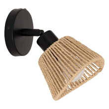Atmosphera Myha Wandlamp   Metaal en Touw, 10 cm