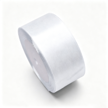 2 Stuks satijngeschenkriem, 22 m, 40 mm breed, witte riem voor bruiloft, knutselwerk en cadeauverpakking, bruiloftsdecoratie (wit) en bloemstukken, stijl A