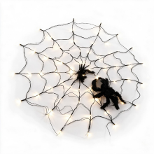 1 Stuk Halloween spinnenwebdecoratie met lichtjes, geweldige decoratie voor thuis, tuin, café en cafetaria