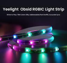 Yeelight Obsid RGBIC lichtstripverlenging 1 m – Slimme RGBIC LED omgevings  en sfeerverlichting, toevoeging voor kamer, tv, bureau en gaming opstelling