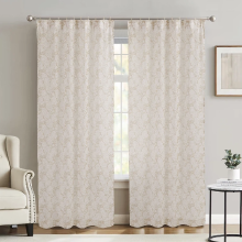 MEROPE, Transparant Gordijn van Polyester met Bloemenprint, 136x250cm, linnen, 2 pack