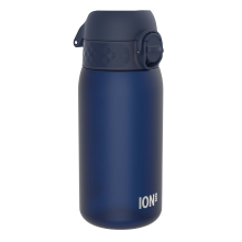 ION8 Waterfles voor kinderen, 350 ml/12 oz, lekvrij, eenvoudig te openen, veilige vergrendeling, vaatwasserbestendig, BPA vrij, draaggreep, hygiënische flip dop, eenvoudig te reinigen, geurloos, CO₂ neutraal, marineblauw