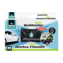 Bison Vochtvreter® Auto, luchtonvochtiger speciaal voor in de auto, bestrijdt vocht en condens in auto's, herbruikbaar, 300g, eenvoudig en veilig in gebruik