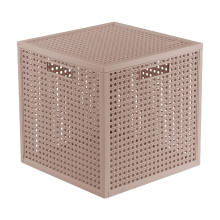 Curver Kaya opbergmand   19 liter   28 x 28 x 28 cm   warm taupe   premium opbergoplossing, duurzaam kunststof, moderne huisorganisatie