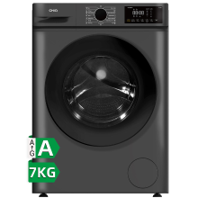 CHiQ 7 kg frontlader wasmachine, donkergrijs, energieklasse A, grote trommel 530 mm, 1200 toeren, 16 programma's, stoomwassen & 1 touch smart wash JW75883G