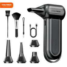WOLFBOX DF100(MF100 BLACK) Draadloze elektrische stofblazer   150.000 RPM   Draagbaar   Borstelloze motor   Voor auto, huis en buiten