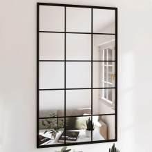 VidaXL Wandspiegel   Metaal, Zwart, 100 x 60 cm