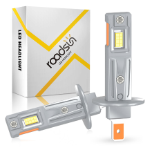 Roadsun H1 nevellamp, 800% hogere helderheid, 6000K wit, sterke penetratie, 70.000 Uur+ levensduur, geüpgradede 1:1 mini formaat LED koplampen voor auto, vrachtwagen en SUV, combinaties van richtingaanwijzer & nevellicht