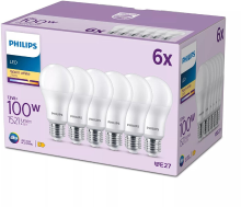 Philips LED Lamp Mat   100 W   E27   Warmwit licht   6 stuks