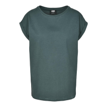 Urban Classics dames T shirt met verlengde schouders flesgroen S