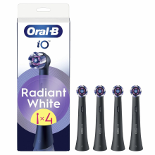 Oral B Oral B 4 x Originele Zwart Stralende Vervangende Opzetborstels voor Oral B IO Elektrische Tandenborstels met Geavanceerde Polijstvleugels voor Tandenbleek