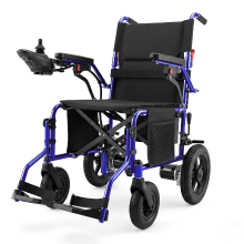 ZYGENAIR [zomerdeals   met levering de volgende dag] YF001 duurzame elektrische rolstoel van 18 inch voor volwassenen, lichtgewicht opvouwbare elektrische rolstoel met 500 W motoren, 13 Ah accu, bereik van 15 mijl, voor alle terreinen (blauw paars)