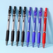 WRITECH intrekbare puntdrukbalpen, medium punt: 1,0 mm, inktkleur zwart/blauw/rood, 8 stuks, soepel schrijven, laagviscositeit inkt