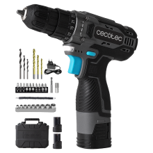 Cecotec PowerForce 1620 Easy Hand 16 V Cordless Drill Driver Kit   38Nm Power Drill with 2 x 2.0Ah Batteries, 1500 RPM, 25+1 Torque Settings, Carrying Case & Accessories for Home & DIY