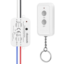 Dewenwils Draadloze wandlampenschakelaar, 230 V, met afstandsbediening, 30 m bereik, draadloze lichtschakelaar voor lamp, 2300 W, wit, geen kabelwerk nodig