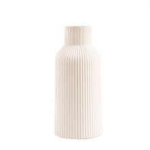 Yuejia 1 st./20,5 Cm/8 inch Vaas voor pampasgras, 20 cm keramische vaas, wit, mat, rond, modern design, boho stijl voor decoratie, esthetisch, bloemenvaas voor woonkamer, slaapkamerdecoratie, eenvoudig Scandinavisch design