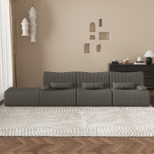 GTIMEX L vormige slaapbank met slaapfunctie, 250 x 170 x 76 cm, Corduroy bekleding, Traagschuim, Diepe zitting, Modulaire bank met chaise longue voor woonkamer en slaapkamer, Statische draagcapaciteit: 540 kg, Donkergrijs