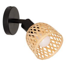 Atmosphera Lio Wandlamp   Metaal en Bamboe, 10 cm