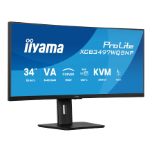 Iiyama ProLite 86,4 cm UWQHD gebogen beeldscherm met USB C dock, LAN poort, KVM switch en 15 cm in hoogte verstelbare standaard