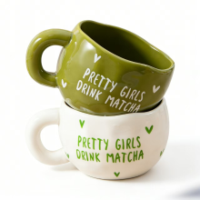 YumiPLUS Handgemaakte matcha mokken set van 2 stuks