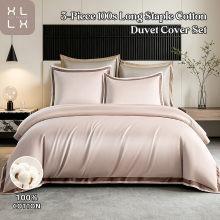 XLLX 3 delige beddengoedset, 240 x 220 cm, 100s langstapelig katoenen dekbedovertrekset, 100 TC satijn zacht, zijdeachtige luxe, dikker en ademend, dekbedovertrek 240 x 220 cm en 2 kussenslopen 65 x 65 cm, roze