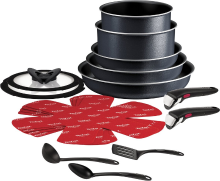 Tefal Ingenio So Light pannenset   16 delig, zwart, aluminium