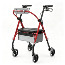 Opvouwbare lichtgewicht smalle mobiliteitshulpmiddel met zitting, maximale draagcapaciteit van 172 kg, geschikt voor draagbare reisassistentie hulpmiddelen voor ouderen