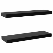 VidaXL drijvende wandplanken   zwart, 60 x 20 x 3,8 cm, 2 stuks
