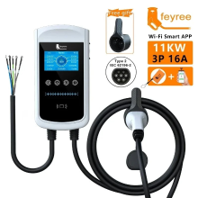 Feyree Type2 EV oplader 16 A 11kW 3 fase wandstation met 4,3 inch scherm en smart appbediening