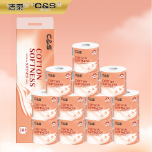 C&S toiletpapier, 4 laags, 120 g, 12 rollen, zacht, duurzaam, familie voordeelverpakking