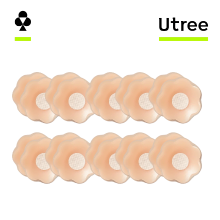 Utree   anti bulge strapless siliconen borstvormers voor dames, onzichtbare borstvormers   10 paar, bloemenpatroon