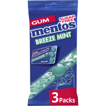 Mentos Gum Breeze Mint   3 stuks