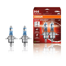 OSRAM NIGHT BREAKER LASER H4, 150% meer licht, halogeen koplamp, 64193NL 2HB, 12 V, 2 lampen