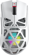 AULA SC620 Draadloze Gaming Muis, BT5.0/2,4 G/USB C, met PixArt PAW3311 Sensor, 12000 DPI, 8 KHz, Fire Button, 7 Programmeerbare Knoppen, 67 g Lichtgewicht, 400 mAh Batterij, RGB Gaming Muis voor PC/Mac   Wit