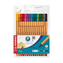 STABILO point 88   Fineliner   Verpakking van 15   Assortiment Kleuren