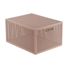 Curver Kaya opbergmand   20 liter   37,6 x 30 x 20,7 cm   warm taupe   premium opbergoplossing, duurzaam kunststof, moderne huisorganisatie
