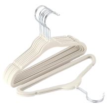 30 Pack Kinderfluweel, Antislip Kledinghangers, Beige