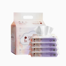 Bc Babycare wegwerpgesichtshanddoekjes, 192 stuks (48 vellen × 4 pakken), 200 × 200 mm droge doekjes voor baby's & volwassenen met een gevoelige huid, ultrazachte natte & droge tweedelige gezichtsdoekjes