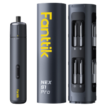 Fanttik S1 Pro elektrische schroevendraaier, met 16 S2 stalen bits, 3 staps koppelinstelling, max. 6 N·m, 2000 mAh accu, ledverlichting, 1/4 inch binnenzeskantaansluiting, geschikt voor meubels en spelconsoles