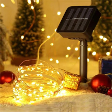 VIVREAL lichtsnoeren voor buiten op zonne energie met koperdraad 2 pack, 49 ft 75 LED warmwitte lampjes met 8 standen, waterdicht – model IL CSL BB01, nieuwjaarsuitverkoop, beste cadeaukeuzes