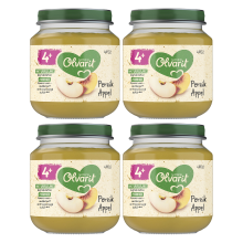 Olvarit perzik appel fruitpuree 4M+ 125 g * 4