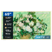 METZ lifestyle tv 65MUE7800Z 65 inch smart tv met Google TV, UHD QLED+, ultradun unibody ontwerp, mat scherm, HDR10+, Dolby Vision, Dolby Atmos, Eye Care (Energy Effiency F) Sierlijst apart verkrijgbaar