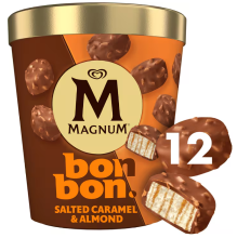 Magnum bonbon gezouten karamel & amandel 12 x 17 ml