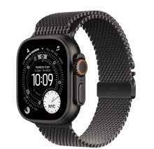 Apple Watch Ultra 3, Milanees Bandje M, Zwart (Zwart)