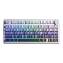 AULA F75 PRO 75% mechanisch draadloos toetsenbord, QWERTY US indeling, Tri Mode (bedraad/Bluetooth/2,4 G)   Gradient Purple/Star Vector Switch
