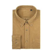 JAMES KINGDOM Corduroy Heren Katoenen Overhemd Khaki L